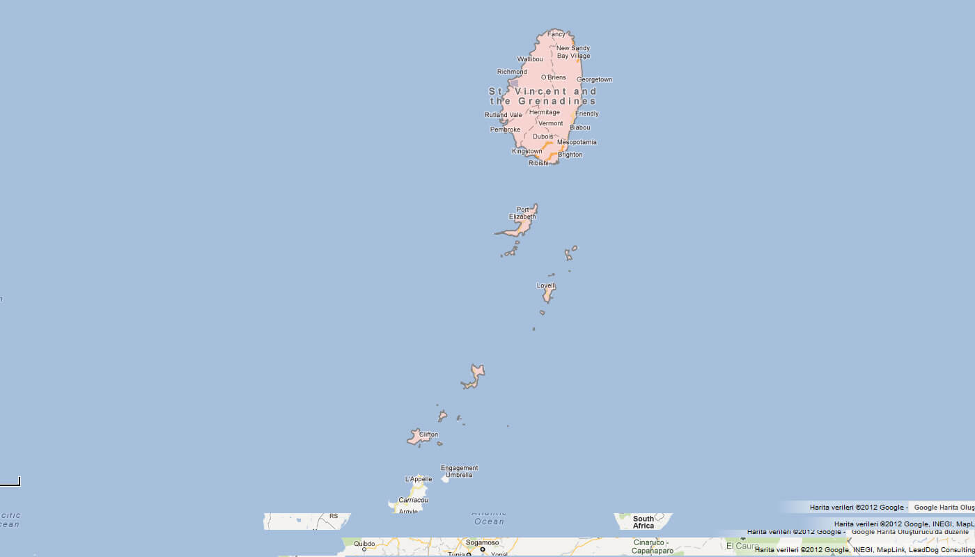 map of Saint Vincent and the Grenadines
